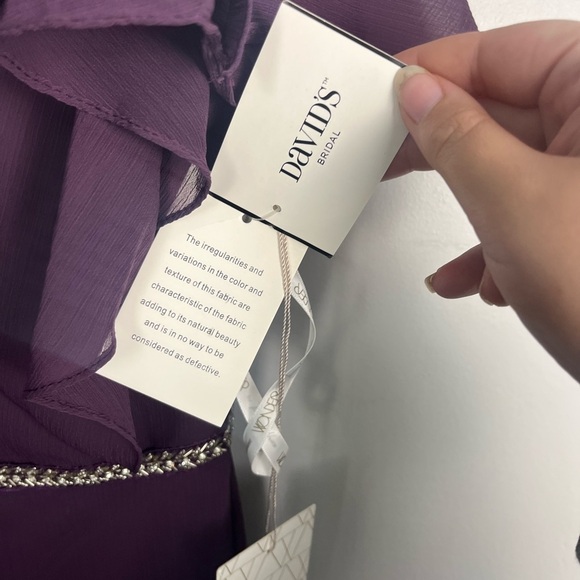 NWT Wonder by Jenny Packham plum silver beaded one shoulder maxi dress size 4 - Picture 6 of 8